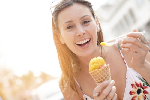 Girl eating ice cream